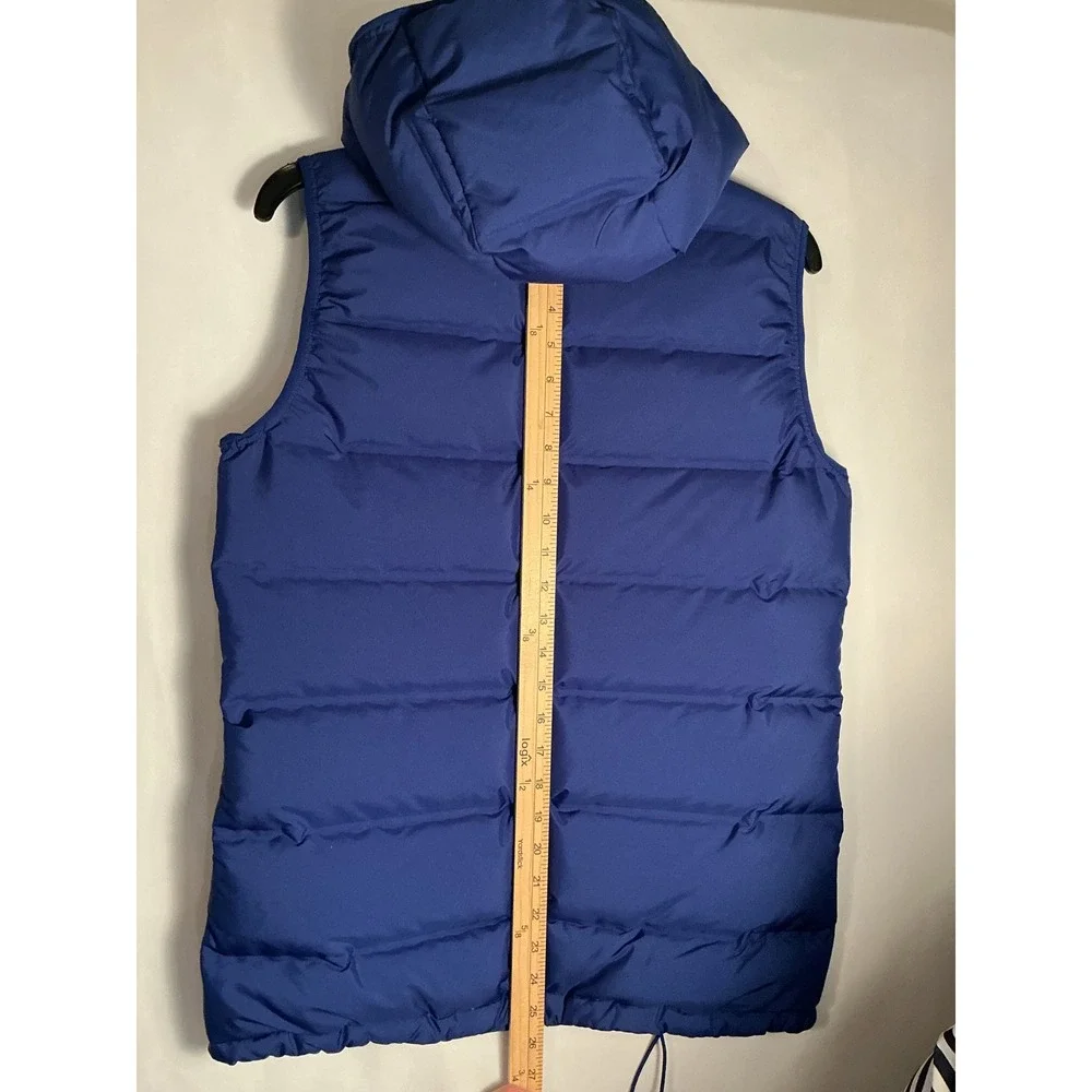 Adidas Hooded Puffer Vest Royal Blue Quilted Full Zip Sleeveless Jacket M‎ - Picture 6 of 14